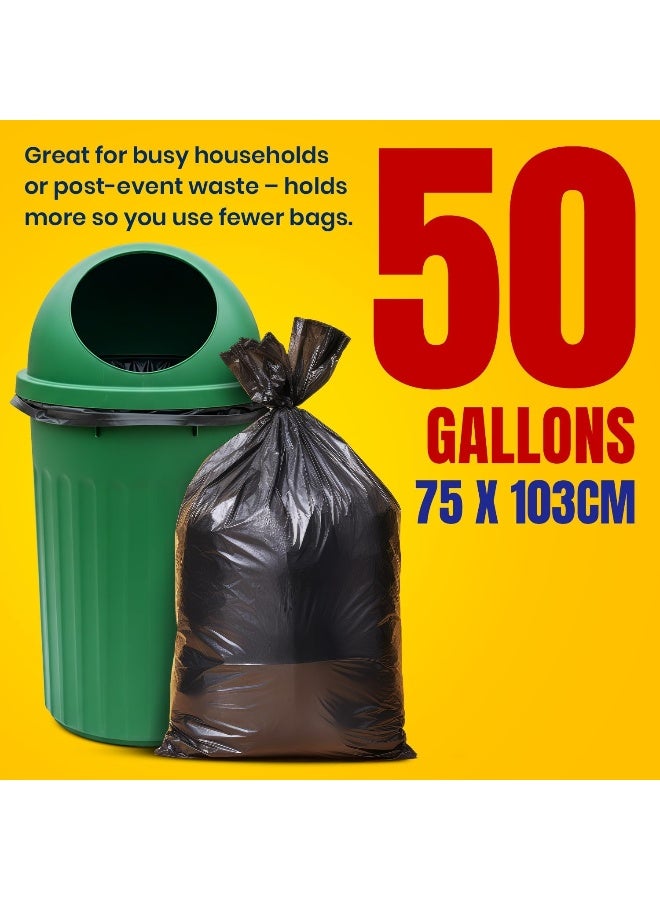 Silver Pot 50 Gallon Garbage Bags, Pack of 40 Large Black Trash Bags, 75cm x 103cm, Extra Strong & Leak Proof Waste Bags for Home, Office & Outdoor Use - 2 Packs of 20 - Image 3